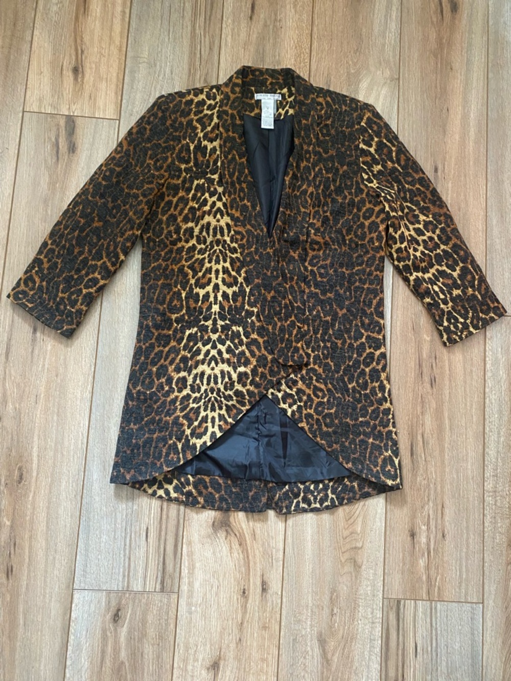 Alberto Makali Leopard-Print Tailored Blazer in Brown & Black